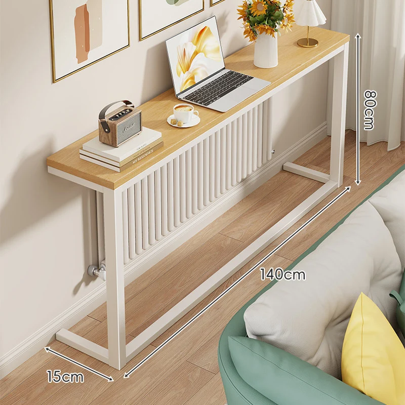 Schlanke Metallkonsole mit Holzoberfläche für Sofa-Rücken und Flur