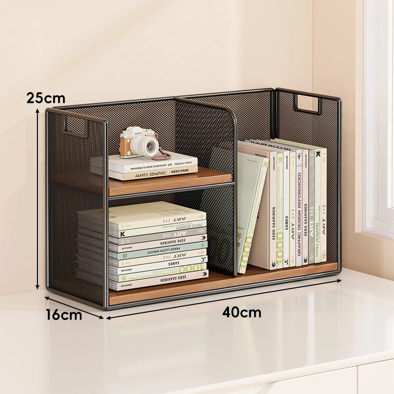 Perforiertes Metall Zwei-Ebenen Schreibtisch-Organizer-Regal mit integrierten Tragegriffen