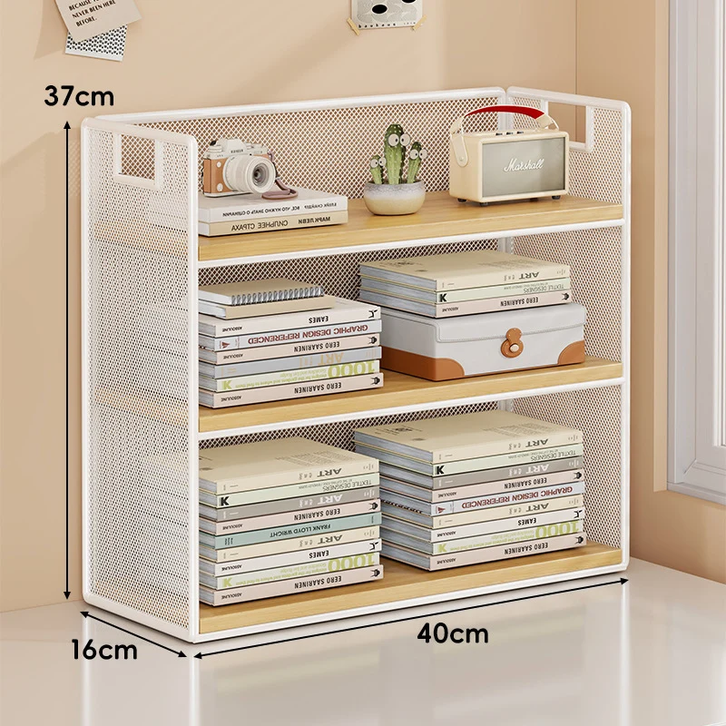 Perforiertes Metall Zwei-Ebenen Schreibtisch-Organizer-Regal mit integrierten Tragegriffen