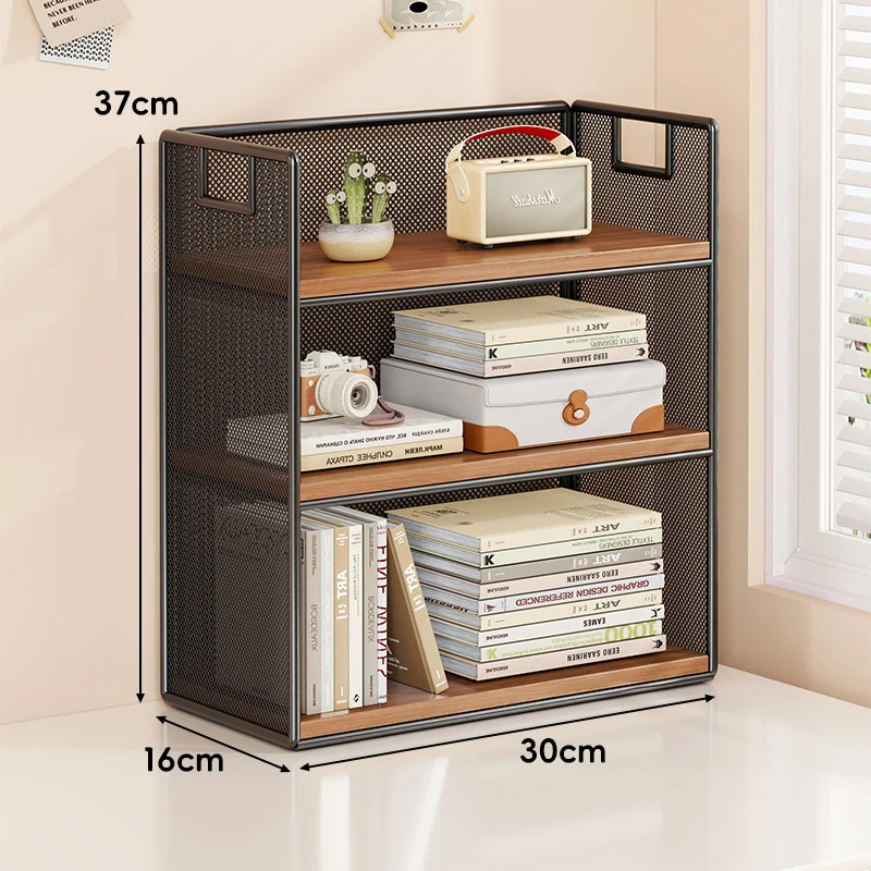 Perforiertes Metall Zwei-Ebenen Schreibtisch-Organizer-Regal mit integrierten Tragegriffen