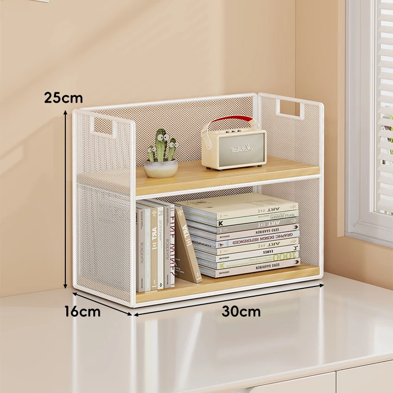 Perforiertes Metall Zwei-Ebenen Schreibtisch-Organizer-Regal mit integrierten Tragegriffen