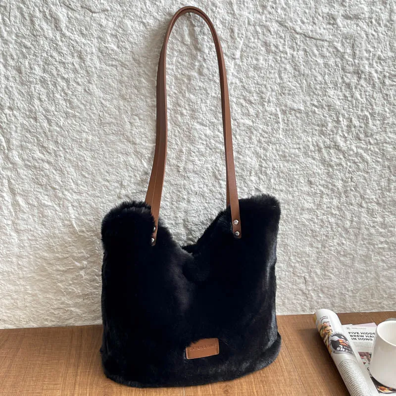 Plüsch Kunstfell Schultertasche