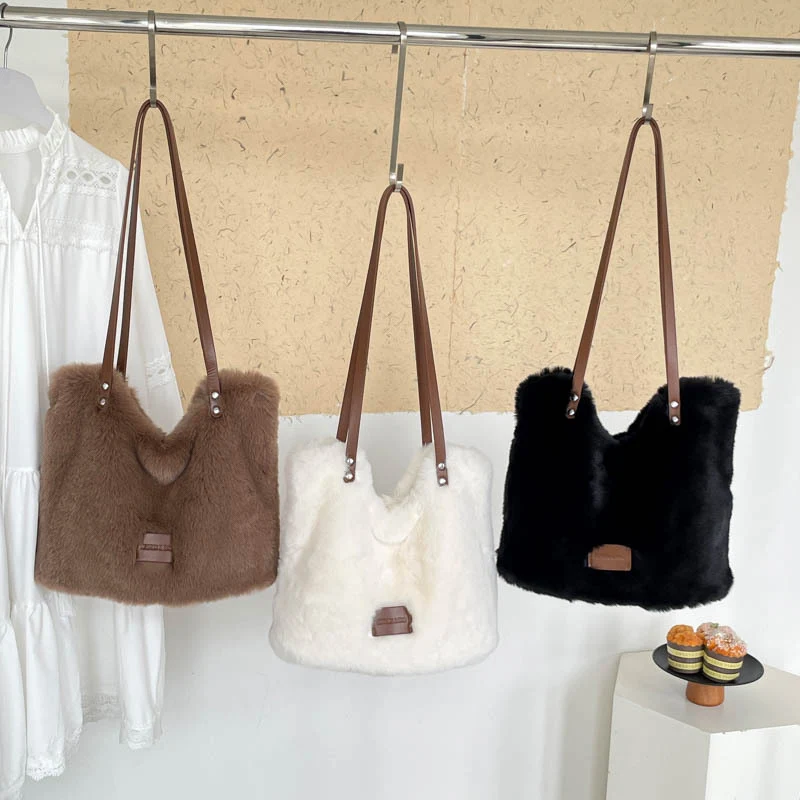 Plüsch Kunstfell Schultertasche