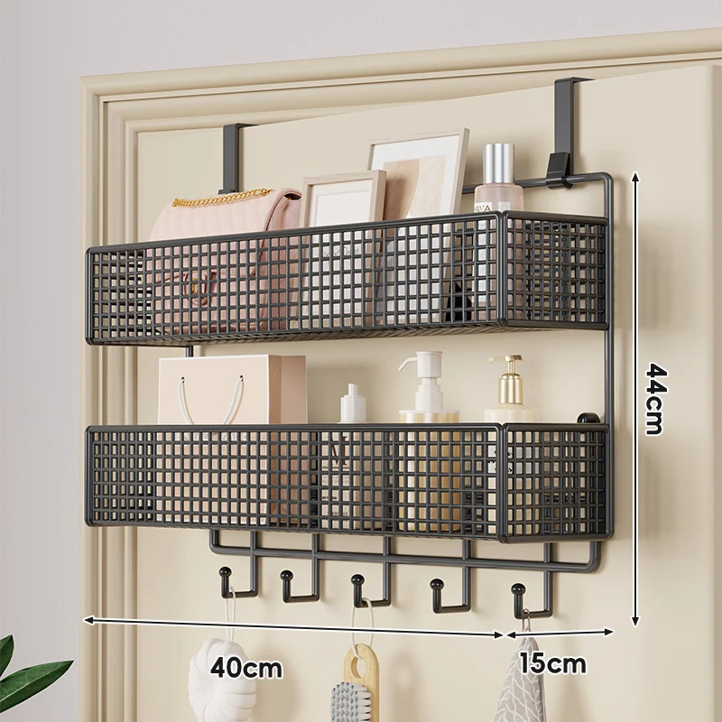 Über-Tür hängender doppelter belüfteter Mesh-Speicherkorb-Organizer mit Haken