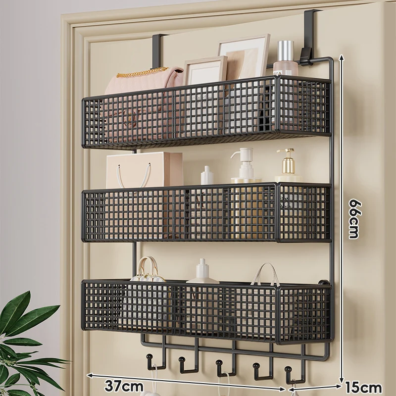 Über-Tür hängender doppelter belüfteter Mesh-Speicherkorb-Organizer mit Haken