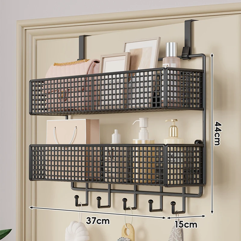Über-Tür hängender doppelter belüfteter Mesh-Speicherkorb-Organizer mit Haken