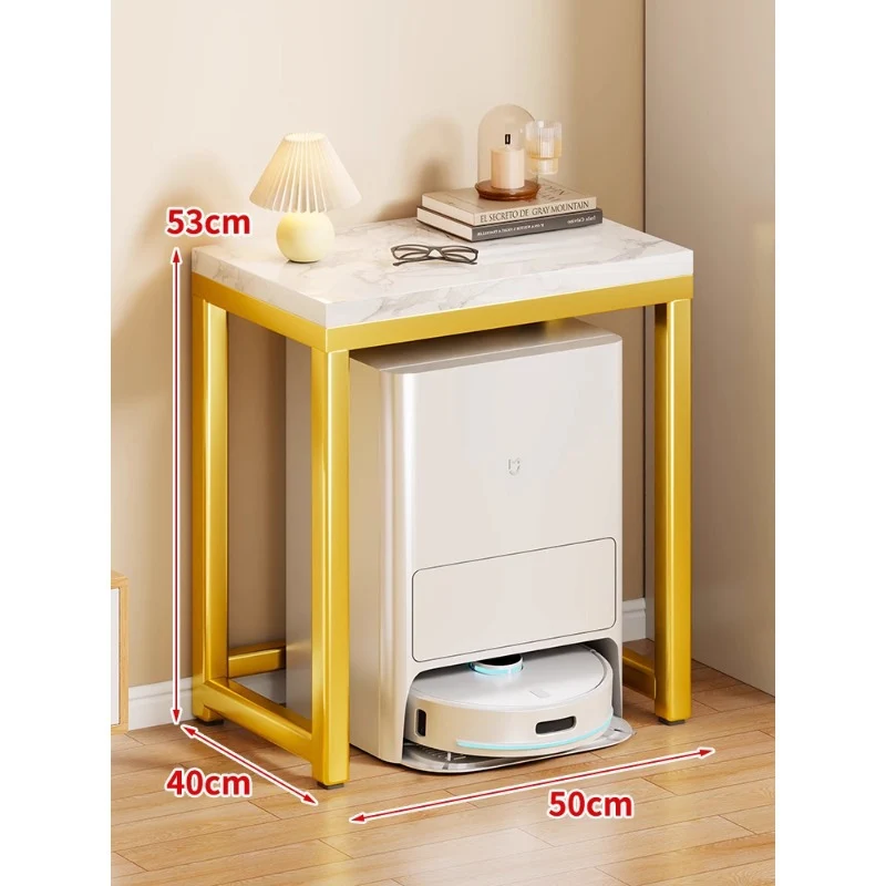 Marmor-Top-Gold-Metall-Konsole für Robotervakuum-Dock und Eingangsorganisator