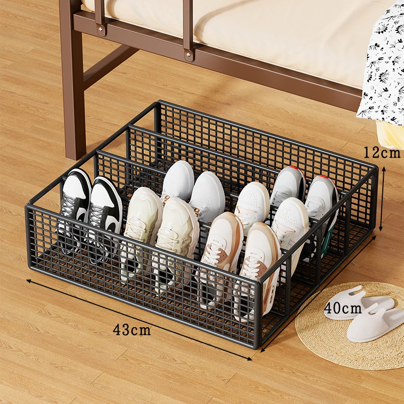 Niedrigprofil-Metallgitter-Unterbett-Schuhspeicher-Schublade mit herausnehmbaren Trennwänden