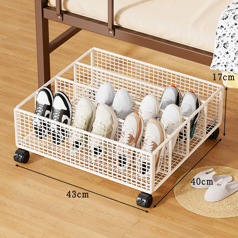 Niedrigprofil-Metallgitter-Unterbett-Schuhspeicher-Schublade mit herausnehmbaren Trennwänden