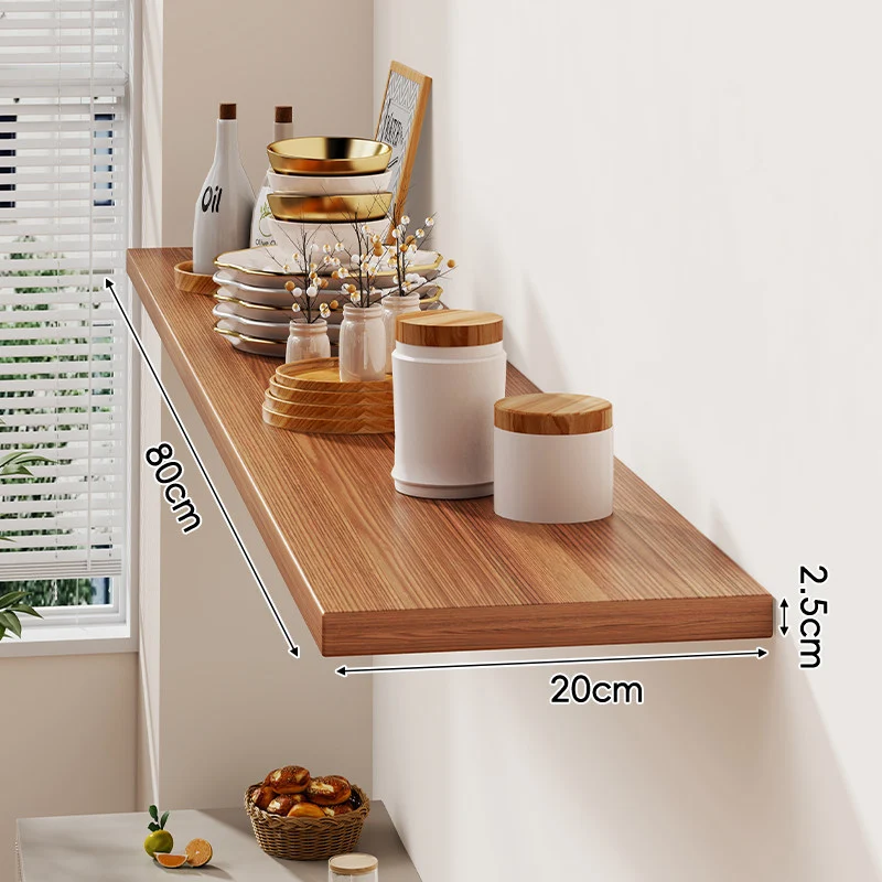 Schwebendes Wandregal aus massivem Holz mit verdeckten Halterungen und schlankem Profil