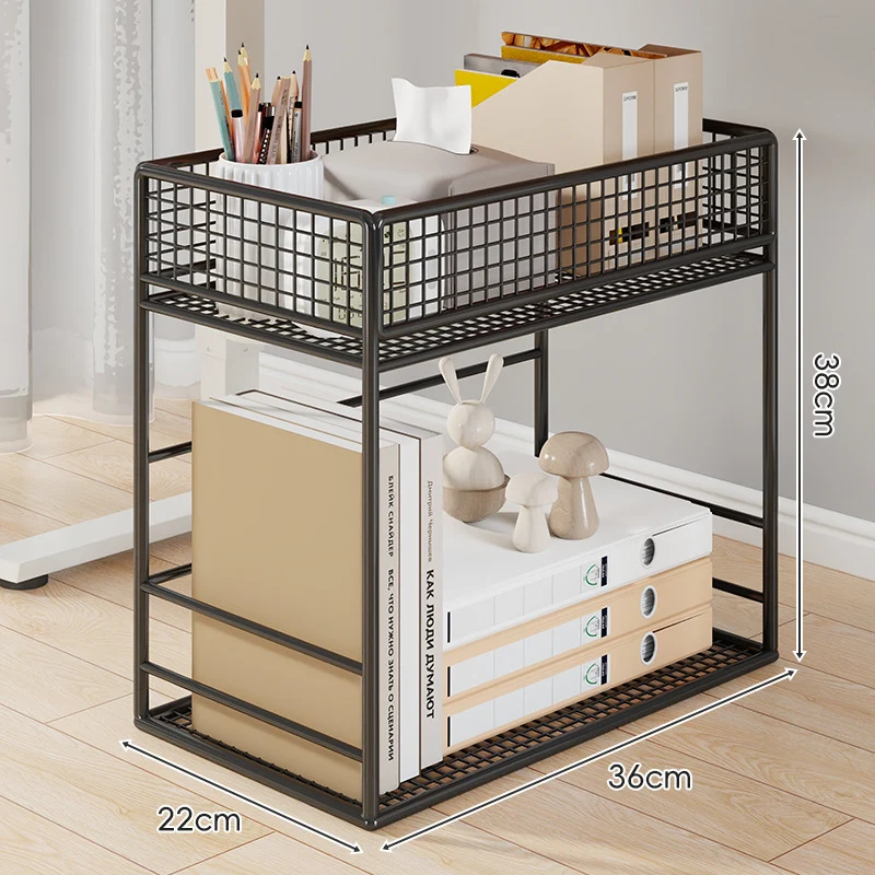 Kompakte Zwei-Schichten Metall-Mesh Schreibtisch-Organizer-Regal