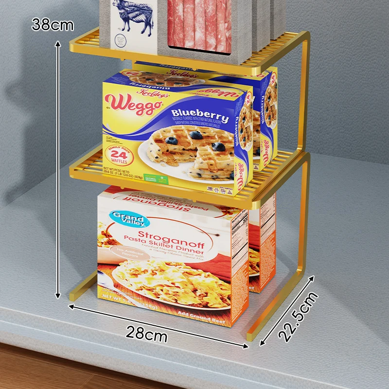 Kompakter dreistufiger slatted Metall Theken-Pantry-Organizer