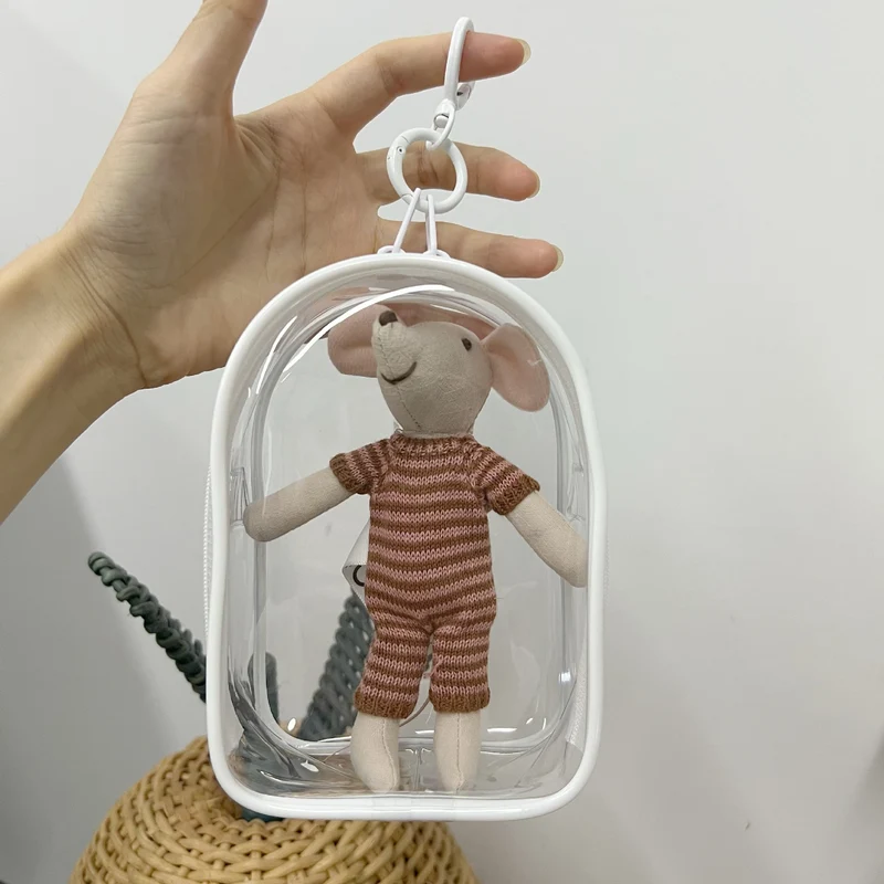 Klarer PVC Mini-Handtasche mit abnehmbarem Karabinerclip