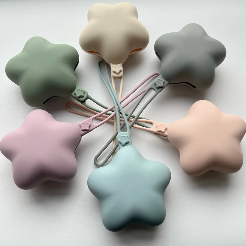 Weicher Silikon-Mini-Beutel Schlüsselanhänger in Sternform mit elastischer Schlaufe