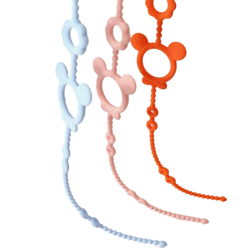 Silikon Schnuller und Beißring Clip mit verstellbarem Perlenband