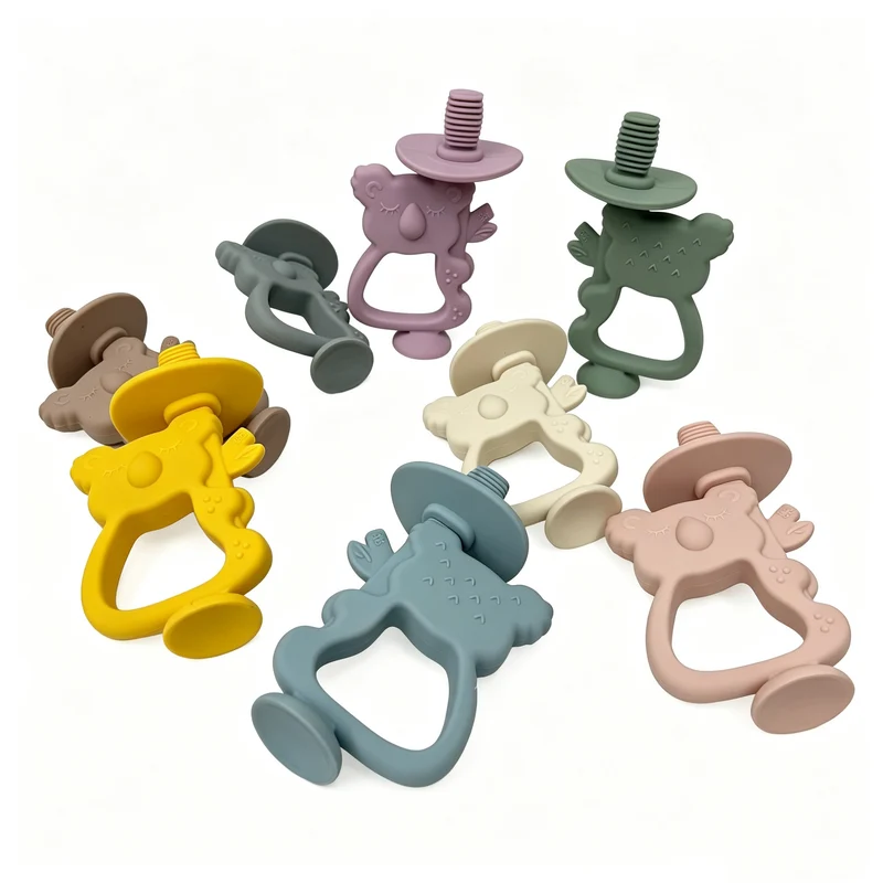 Silicone Koala Beißring mit gerippter Nippel und ergonomischem Griff
