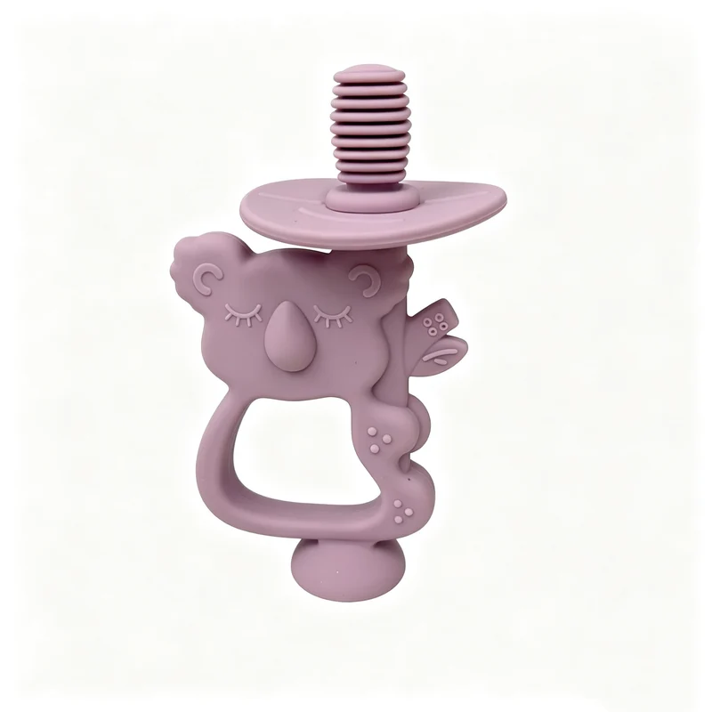 Silicone Koala Beißring mit gerippter Nippel und ergonomischem Griff