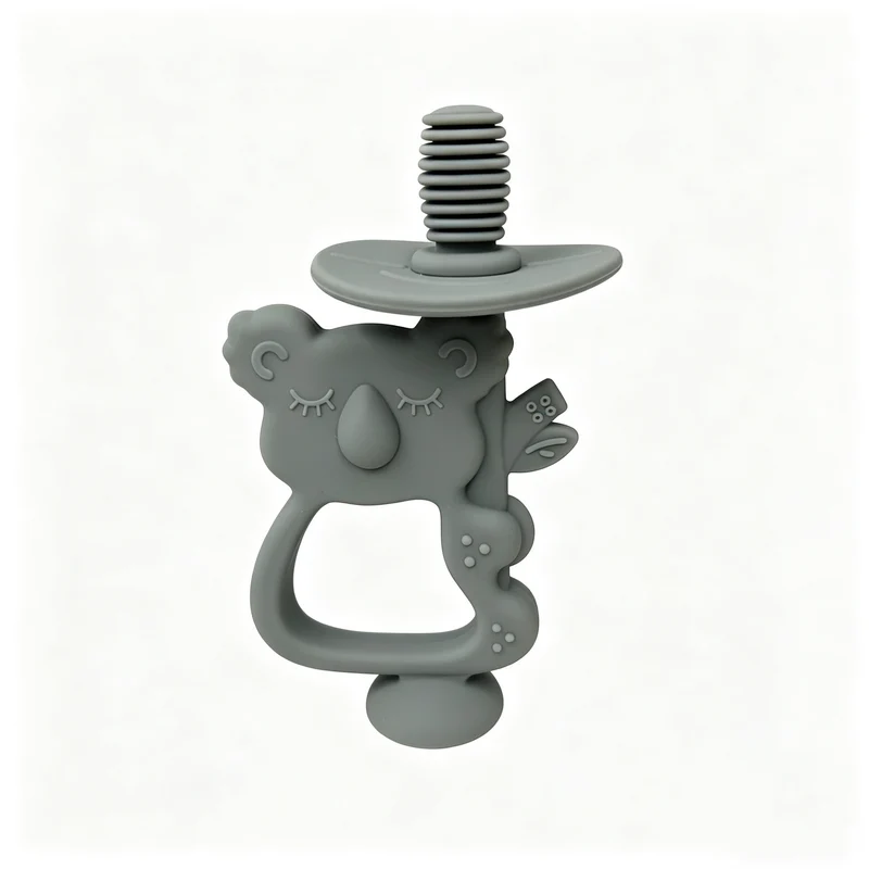 Silicone Koala Beißring mit gerippter Nippel und ergonomischem Griff