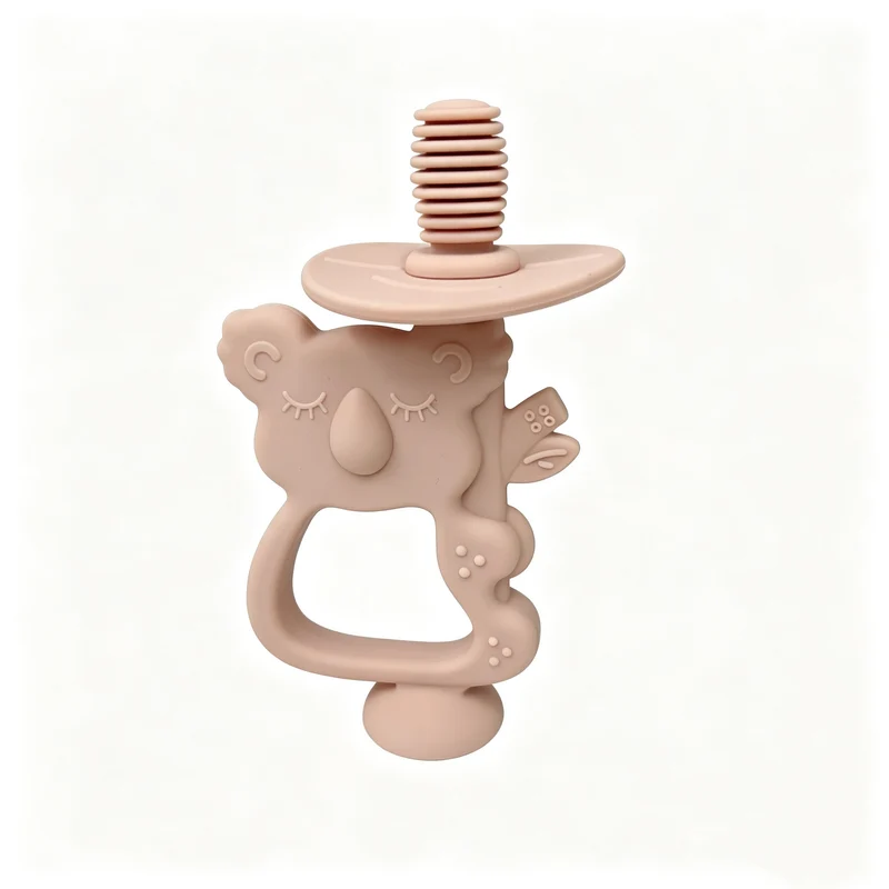 Silicone Koala Beißring mit gerippter Nippel und ergonomischem Griff
