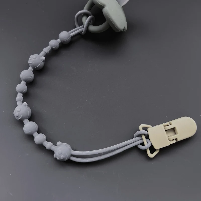 Silikonperlen Schnullerkette mit Sicherheitsverschluss