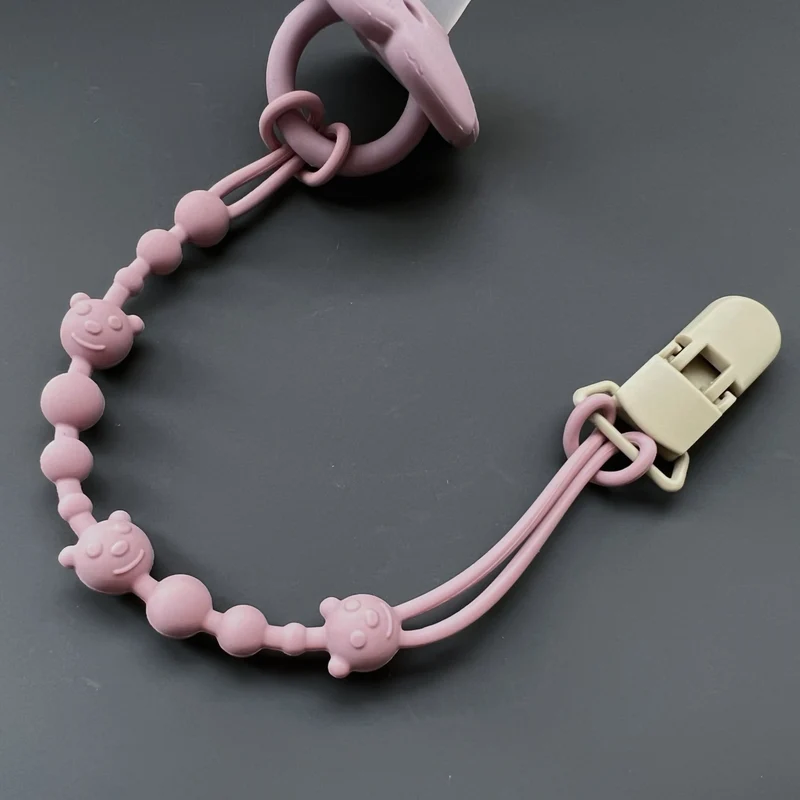 Silikonperlen Schnullerkette mit Sicherheitsverschluss