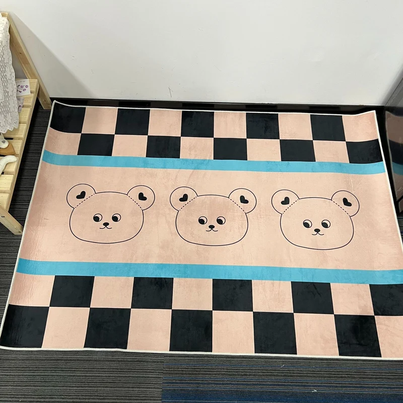 Runder Bildungs Baby Spielteppich mit Alphabetrand und Bärenillustration