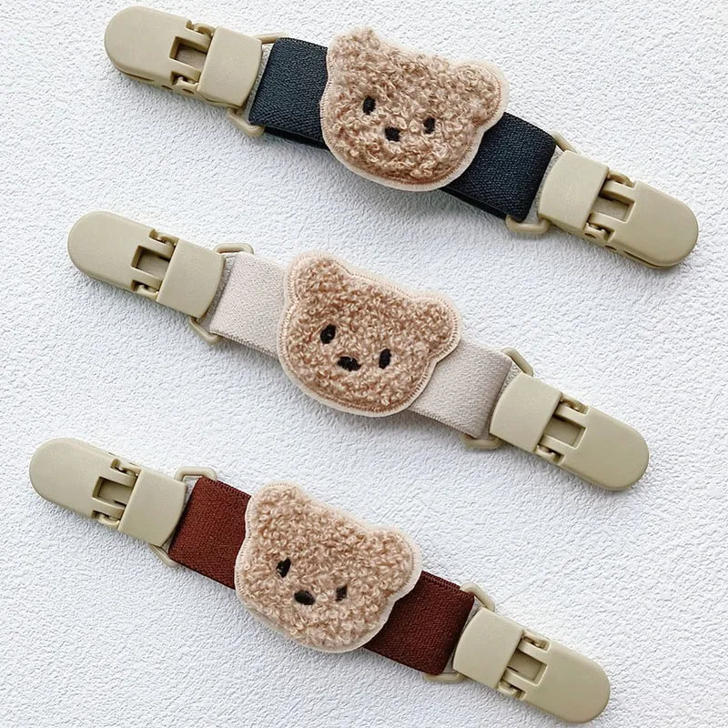 Plüsch Teddy Schnullerclip mit Sicherheitsverschluss und elastischem Band