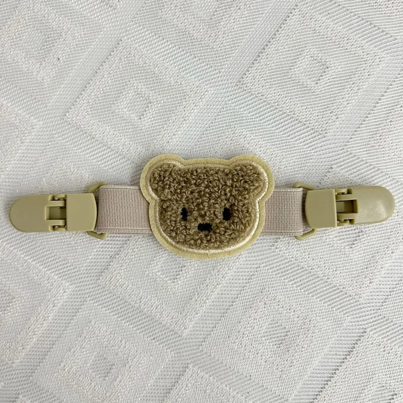 Plüsch Teddy Schnullerclip mit Sicherheitsverschluss und elastischem Band