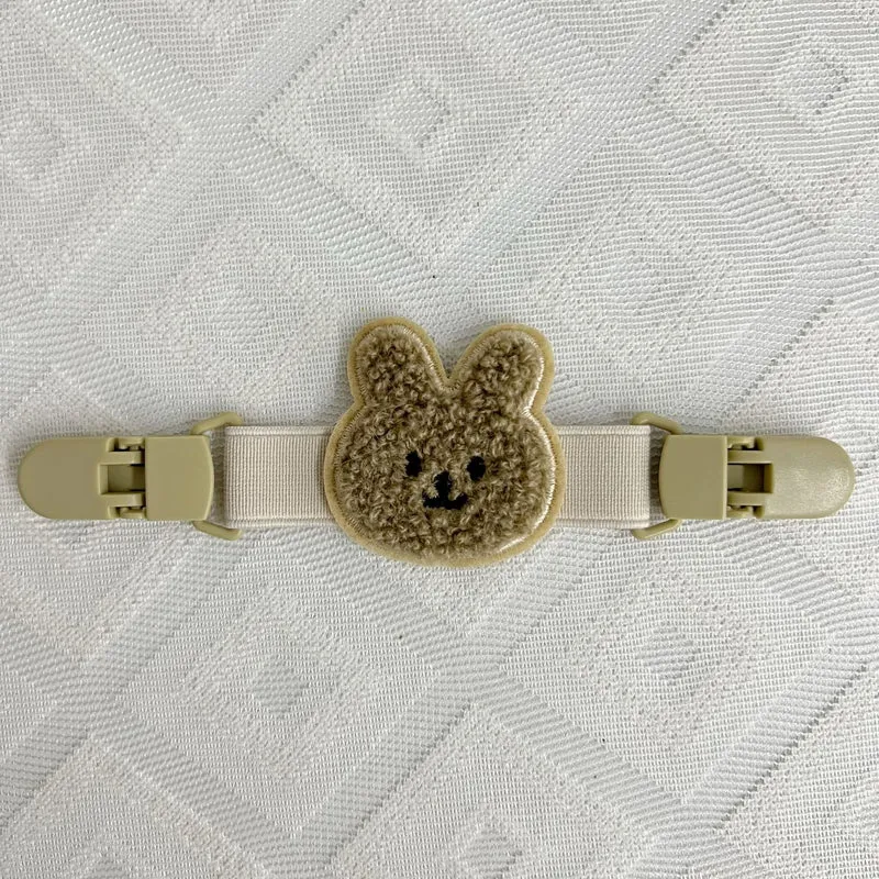 Plüsch Teddy Schnullerclip mit Sicherheitsverschluss und elastischem Band