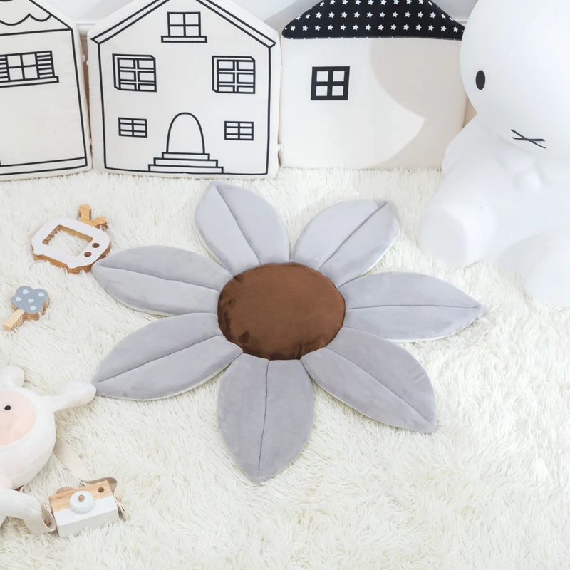 Plüsch-Blütenblatt Baby-Spielmatte für Bauchzeit und Kinderzimmer Fußkissen