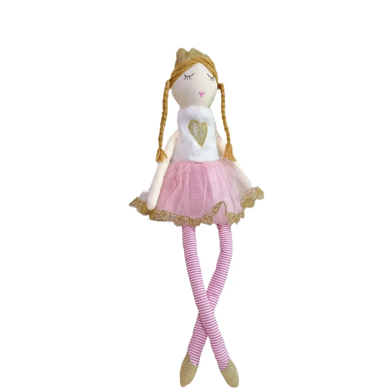 Handgefertigte Leinen-Ballerina-Puppe mit geschichteten Tüllrock