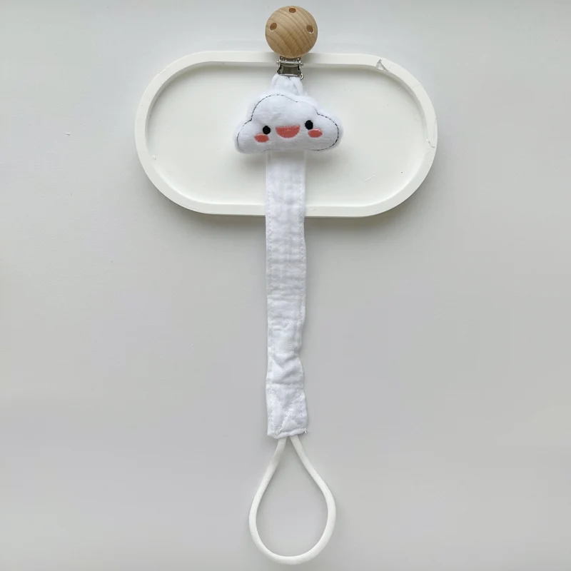 Baby Schnuller Clip mit Plüsch Elefantenkopf Holz Sicherheitsclip