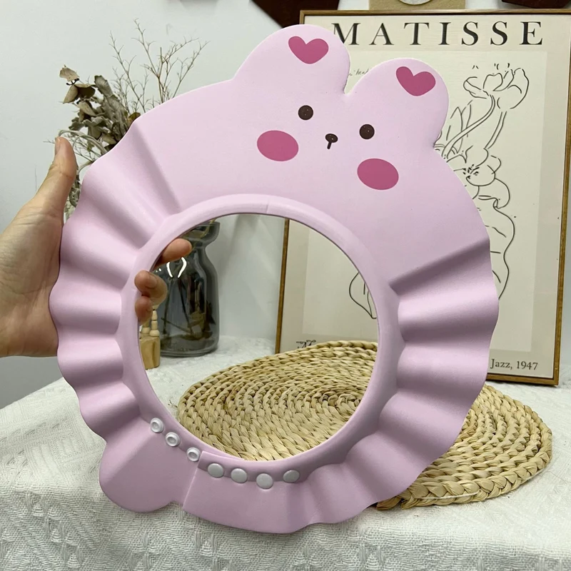 Baby-Bad Duschvisier mit verstellbarem Druckknopf und süßem Tier-Rüschendesign