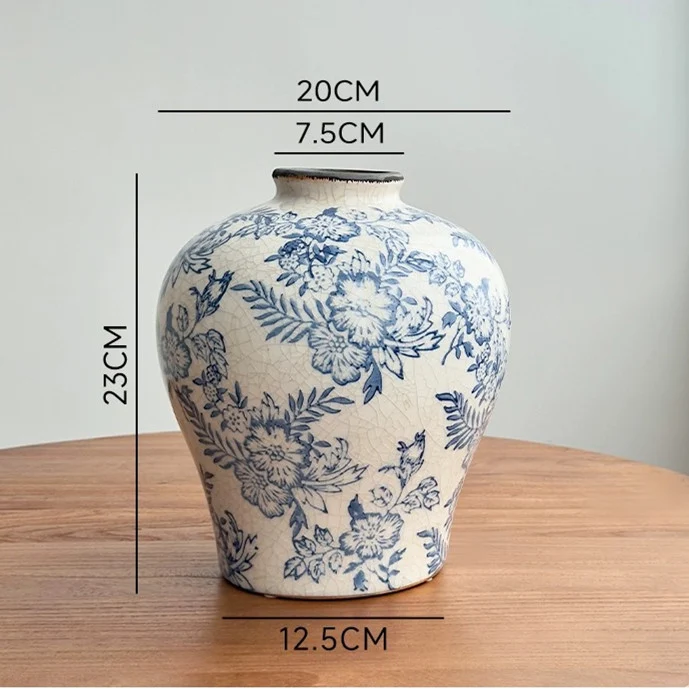 Vintage Floral Keramikvase
