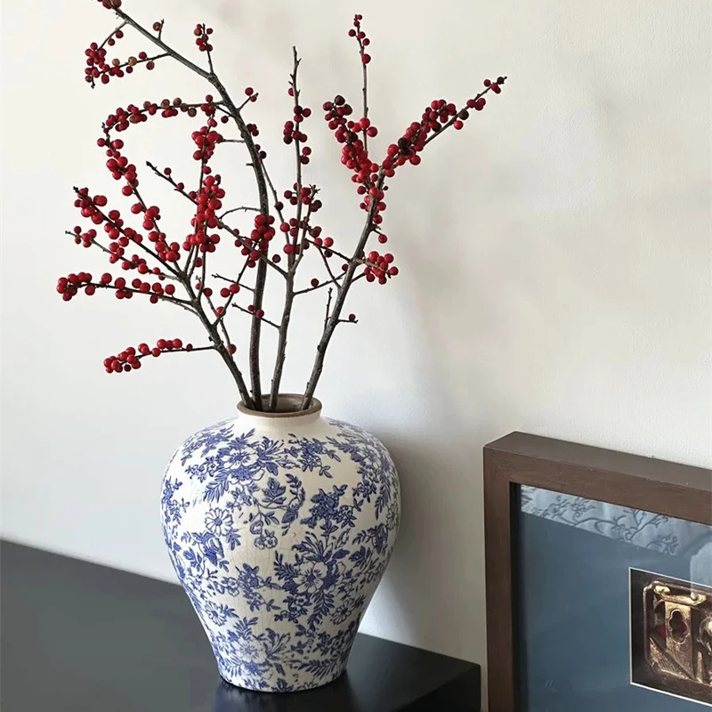 Vintage Floral Keramikvase