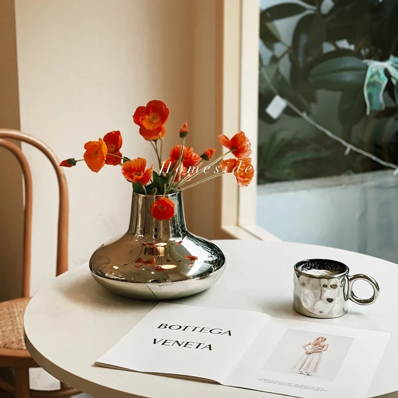Moderner Metallic Keramik Vase