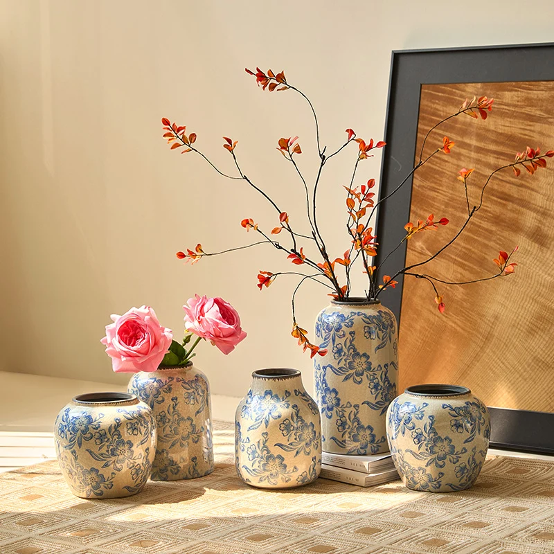 Blumenmuster dekorative Keramikvase