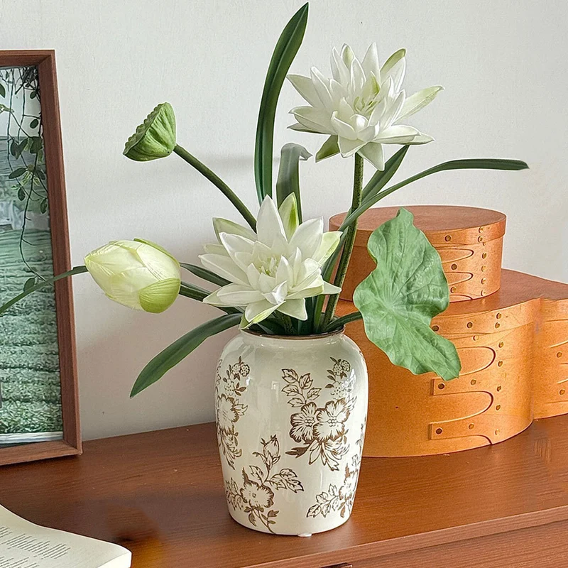 Blumenmuster dekorative Keramikvase
