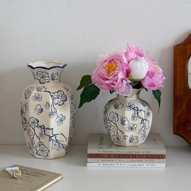 Blumeninspiriertes Dekoratives Keramikvase