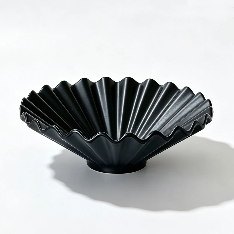 Elegante Rüschige Keramische Servierschüssel
