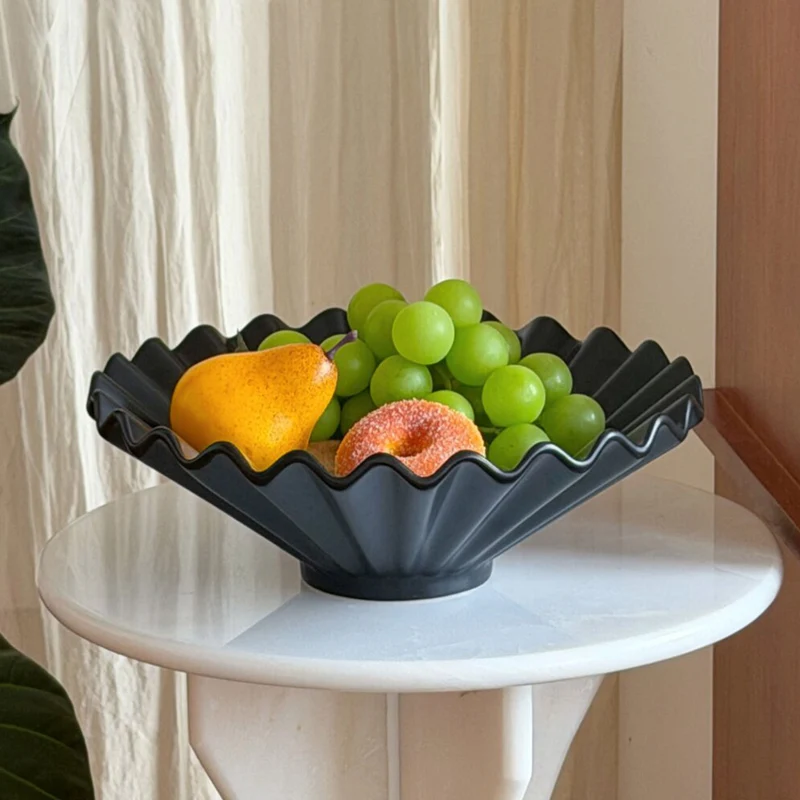 Elegante Rüschige Keramische Servierschüssel