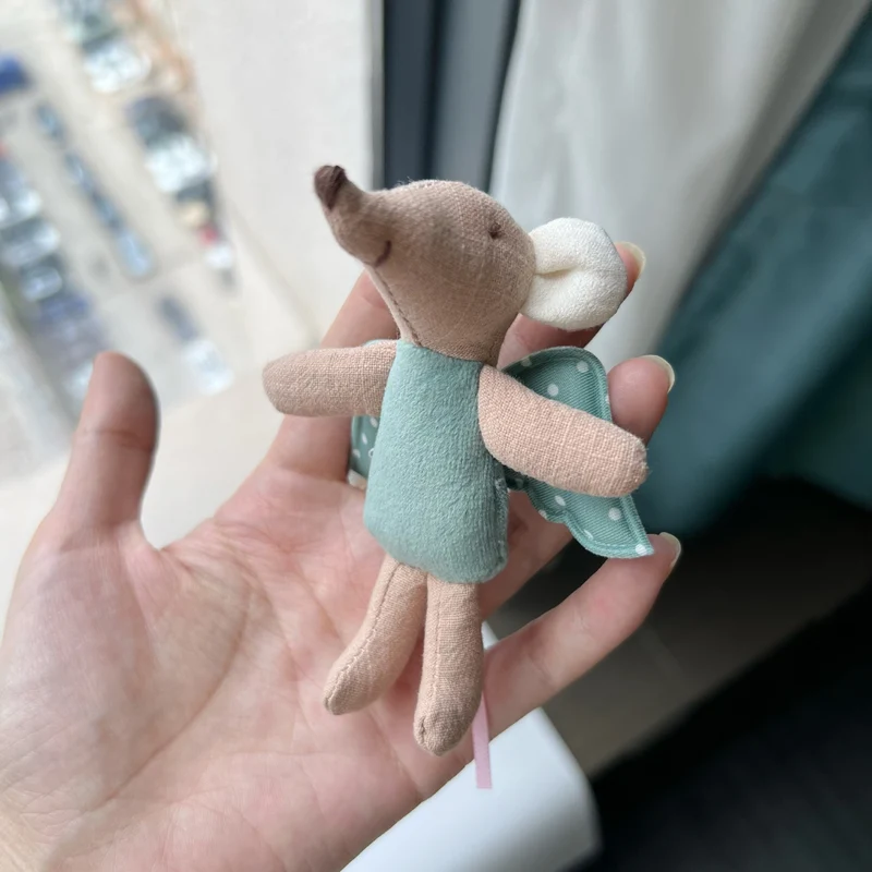 Miniatur Leinen Maus Komforter Plüsch Schlüsselanhänger