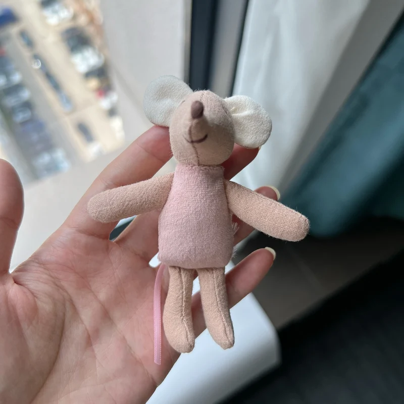Miniatur Leinen Maus Komforter Plüsch Schlüsselanhänger