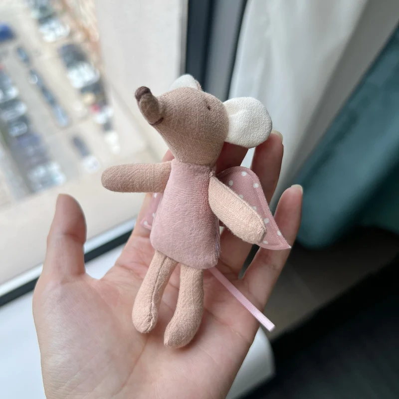 Miniatur Leinen Maus Komforter Plüsch Schlüsselanhänger