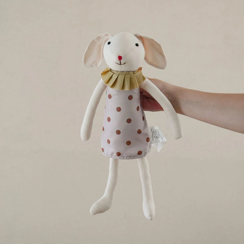 Leinen-Punkt-muster Schlappohr-Hase Puppe