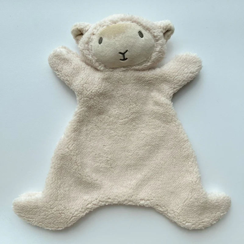 Handgefertigter Organic Cotton Langbein Bunny Plüsch mit besticktem Overall