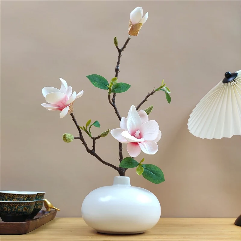 Elegante Seidenmagnolienblütenzweig