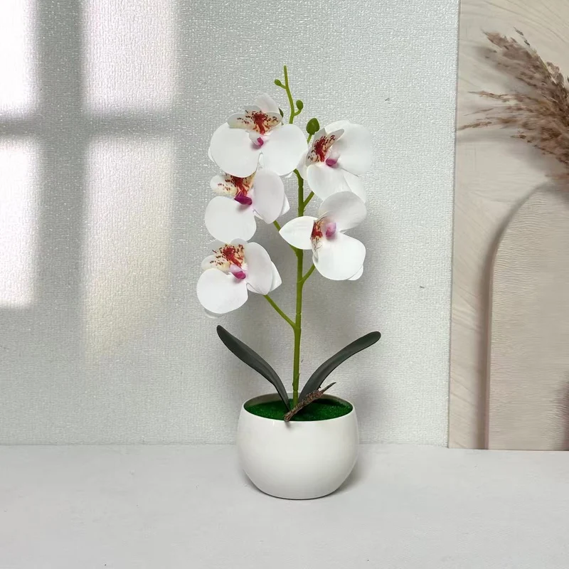 Realistische künstliche Orchideenpflanzenarrangement für die Innendekoration