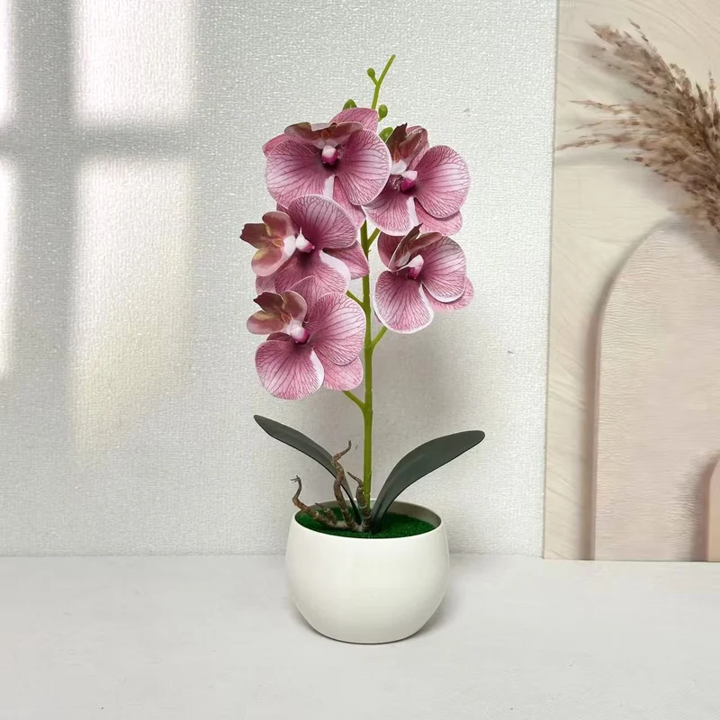 Realistische künstliche Orchideenpflanzenarrangement für die Innendekoration