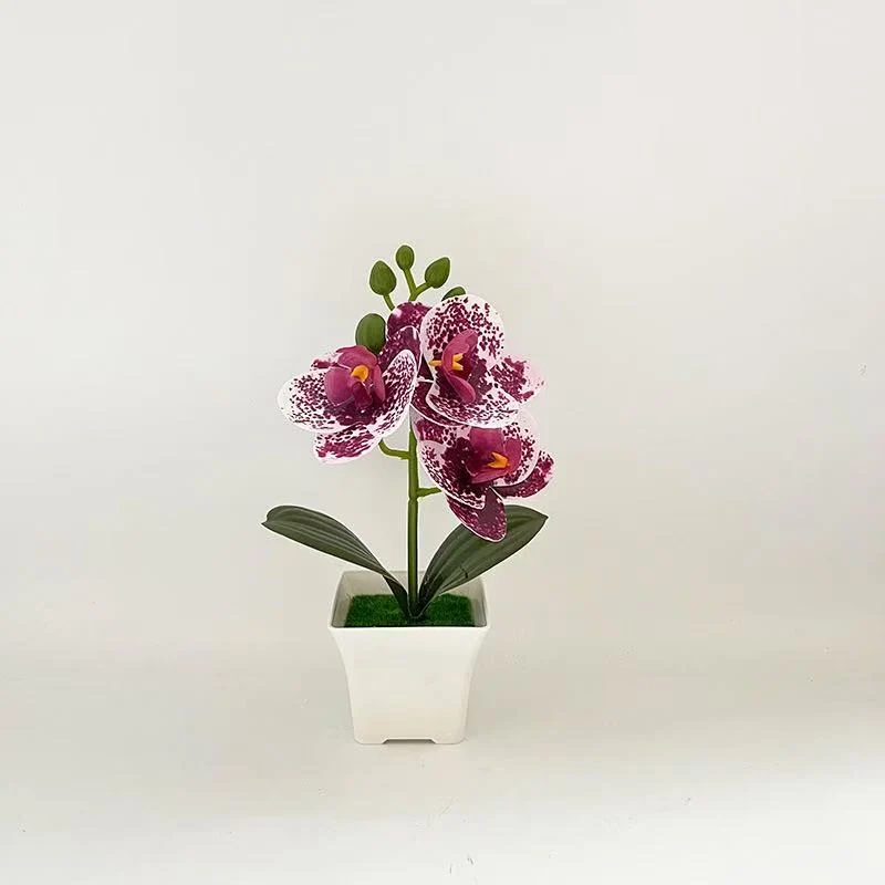 Realistische Künstliche Orchidee in dekorativem Pflanzenpot für Dekoration